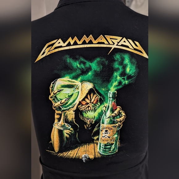 Small Asian style. Crisscross vintage Gammaray liquor bar club rare shirt goth - Picture 3 of 4